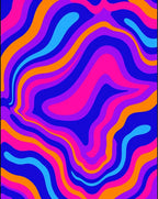 Psychedelic Wavy Colorful Abstract Design Rug