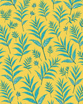 Tropic Leaf Pattern Yellow Background Rug