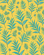 Tropic Leaf Pattern Yellow Background Rug