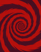 Vibrant Red Spiral Swirl Pattern Rug