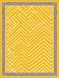 Sunny Yellow Geometric Maze Rug