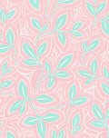 Pink Teal Leafy Abstract Pattern Rug
