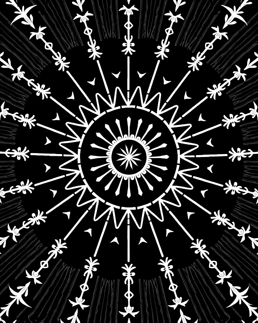 Radiant Sunburst Tribal Style Design Rug