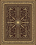 Ornate Gold Brown Intricate Geometric Rug