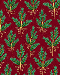 Classic Leaf Pattern Burgundy Area Rug