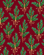 Classic Leaf Pattern Burgundy Area Rug