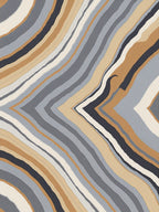 Abstract Wavy Earth Tones Rug