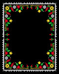 Festive Floral Star Border Design Rug