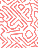 Abstract Coral Maze Pattern Rug