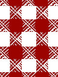 Bold Red White Checkered Design Rug