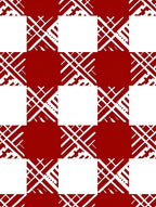 Bold Red White Checkered Design Rug
