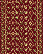 Rich Red Floral Lattice Pattern Rug