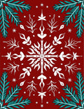 Festive Snowflake Pine Branch Pattern Rug