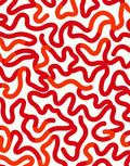 Abstract Red Wavy Lines Pattern Rug