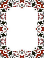 Bold Red Black Abstract Border Design Rug