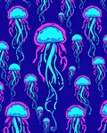 Stylized Jellyfish Pattern Vibrant Design Rug