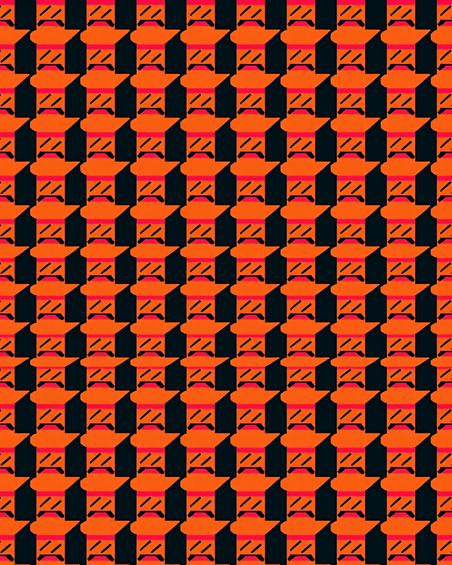 Bold GeometricHoundstoothPattern Rug