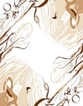 Abstract Sepia Tone Floral Vines Rug