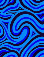 Swirling Blue Waves Pattern Rug