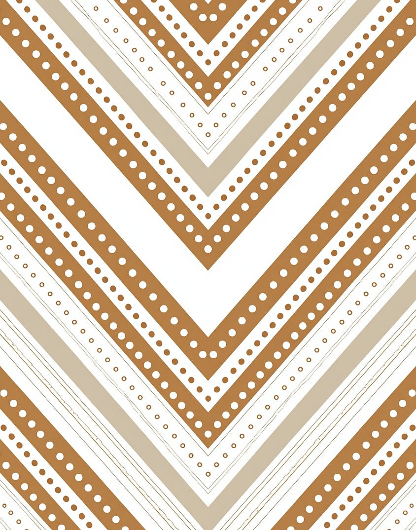 Chevron Dot Patterned Earth Tone Rug