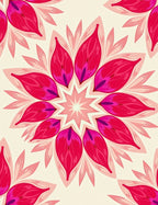 Floral Mandala Pink Cream Rug