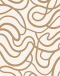 Abstract Beige Wavy Pattern Rug