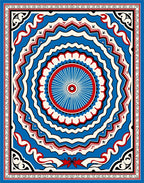 Bold Abstract Radial Pattern Design Rug