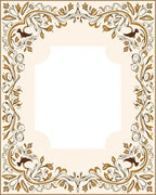 Elegant Floral Scrollwork Detailed Frame Rug