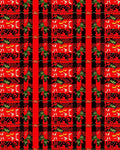 Bold Red Black Plaid Abstract Pattern Rug