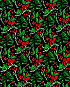 Festive Holly Berry Garland Pattern Rug