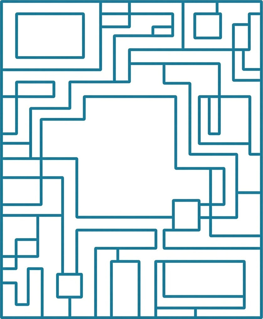 Labyrinth Geometric Patterned Design Rug