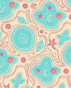 Coral Reef Organic Wave Pattern Rug