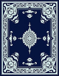 Dark Blue Floral Medallion Pattern Rug