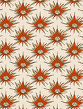 Orange Starburst Patterned Textile Rug