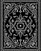 Monochromatic Ornate Floral Scroll Pattern Rug