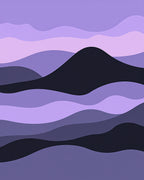 Serene Lavender Wave Landscape Rug