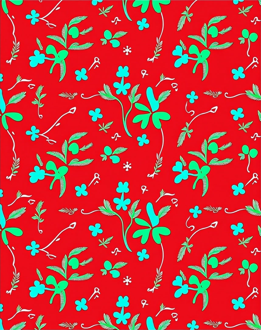 Red Floral Vine Pattern Rug