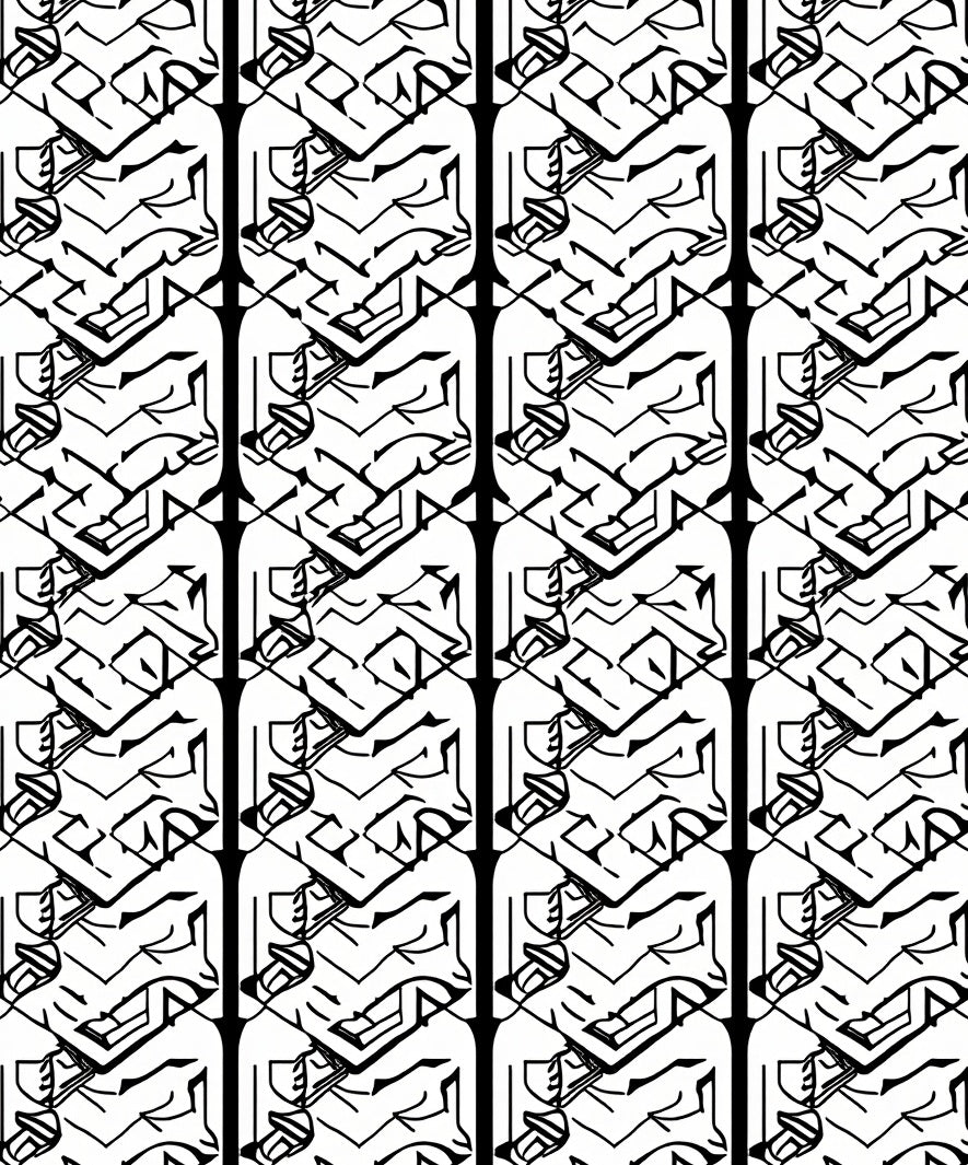 Art Deco Style Geometric Pattern Rug
