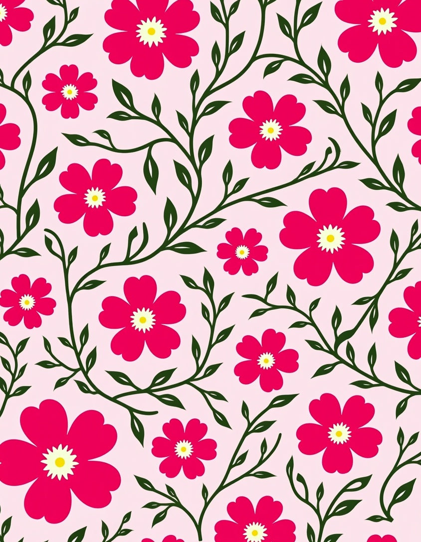 Vibrant Blooms Greenery Pattern Rug