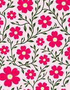 Vibrant Blooms Greenery Pattern Rug