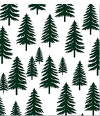 Dark Green Forest Christmas Tree Repeat Rug