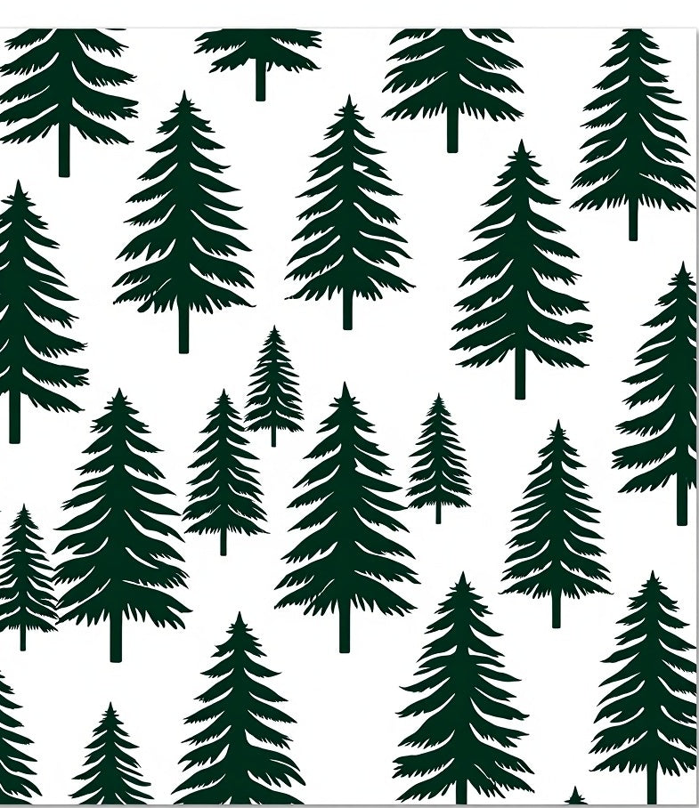 Dark Green Forest Christmas Tree Repeat Rug