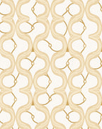 Elegant Cream Gold Swirl Pattern Rug