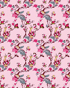 Pink Floral Branch Pattern Rug