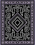 Mysterious Black White Symmetry Design Rug