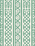Ethnic Vertical Pattern Green Rug