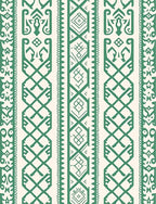 Ethnic Vertical Pattern Green Rug