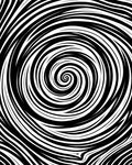 Black White Swirling Lines Rug