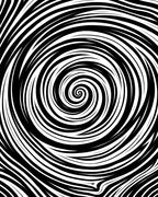 Black White Swirling Lines Rug
