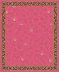 Pink Floral Vines Bordered Rug